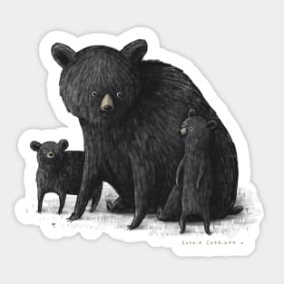 Black Bear Family Sticker